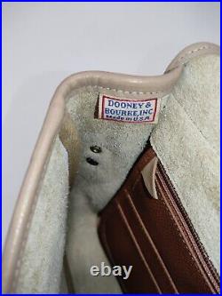 Vintage Dooney & Bourke All Weather Leather Cream Leather Satchel Shoulder Bag