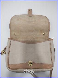 Vintage Dooney & Bourke All Weather Leather Cream Leather Satchel Shoulder Bag