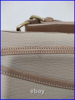 Vintage Dooney & Bourke All Weather Leather Cream Leather Satchel Shoulder Bag