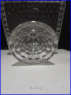 Vintage Fostoria American Square Pedestal Cake Stand Plate Rum Well Glass