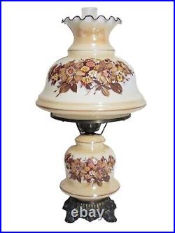 Vintage Hurricane Lamp L&L WMC Tan Beige White Large 25 26 Excellent