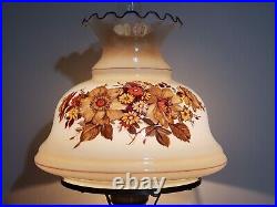 Vintage Hurricane Lamp L&L WMC Tan Beige White Large 25 26 Excellent