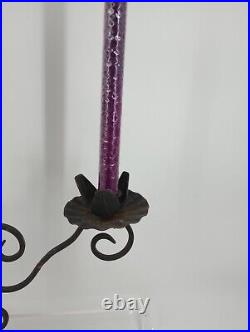 Vintage Large Heavy Cast Iron Gothic Style 3 Taper Candle Albra Nice