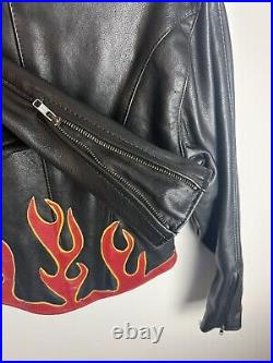 Vintage Leather Biker Jacket Fashions By Rose MADE IN USA Size Small