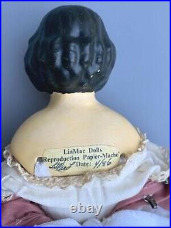 Vintage LinMac Dolls Linda MacLennon Reproduction Doll 12 Tall Paper-Mache 1986