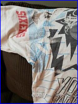 Vintage Magic Johnson T's NBA Charles Barkley 76ers All Over Print T-Shirt XL