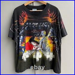 Vintage Metallica All Over Print Shirt AOP 1991 Brockum XL Large Single Stitch