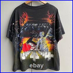 Vintage Metallica All Over Print Shirt AOP 1991 Brockum XL Large Single Stitch