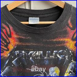 Vintage Metallica All Over Print Shirt AOP 1991 Brockum XL Large Single Stitch