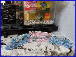 Vintage Old Antique Aquarium Fishbowl Rare 12 Nelsen Ceramics Coral Reef Shelf