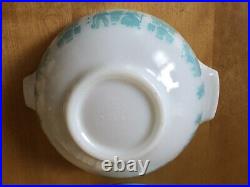 Vintage Pyrex Amish Butterprint Cinderella Mixing Bowl 3 Pc Set Aqua 442 443 444