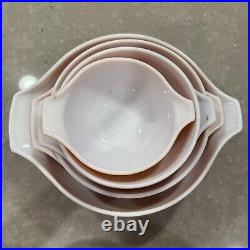 Vintage Pyrex Autumn Harvest Wheat Bowls Set of 6 Cinderella Mixing Bowls