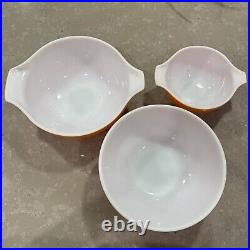 Vintage Pyrex Autumn Harvest Wheat Bowls Set of 6 Cinderella Mixing Bowls