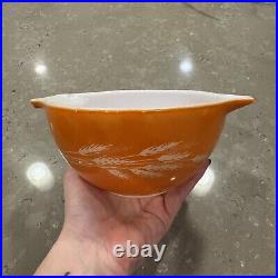 Vintage Pyrex Autumn Harvest Wheat Bowls Set of 6 Cinderella Mixing Bowls