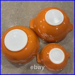 Vintage Pyrex Autumn Harvest Wheat Bowls Set of 6 Cinderella Mixing Bowls