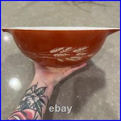 Vintage Pyrex Autumn Harvest Wheat Bowls Set of 6 Cinderella Mixing Bowls