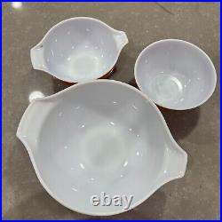 Vintage Pyrex Autumn Harvest Wheat Bowls Set of 6 Cinderella Mixing Bowls