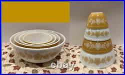 Vintage Pyrex Gold Butterfly Mixing Bowl Nesting Set. Corning Ware. VGC