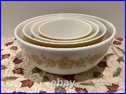 Vintage Pyrex Gold Butterfly Mixing Bowl Nesting Set. Corning Ware. VGC