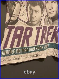 Vintage STAR TREK ALL OVER PRINT T Shirt 1992 ENTERPRISE M/L Single Stitch