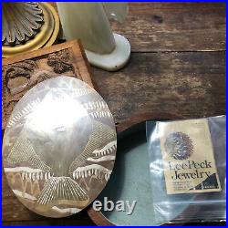 Vintage Signed Lee Peck Special Africa & Hawaii Iroko/Koa Wood Fish Jewelry Box