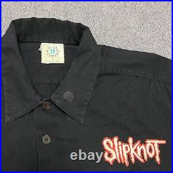 Vintage Slipknot Shirt XL 90s Black Metal Band Tee Concert Deftones Limp Bizkit