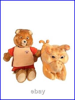 Vintage Teddy Ruxpin 1985 & Grubby 10 Books 3 Cassettes 4 Outfits Clothes LOT