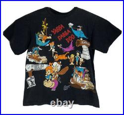 Vintage The Flintstones All Over Print 1994 Rare T Shirt Black Changes Tag