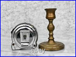 Vintage Traditional Victorian Turned Brass Candlestick Holders A Pair