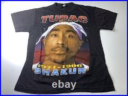 Vintage Tupac Shakur Against All Odds 2Pac Memorial Rap Tee T Shirt Hip Hop XL