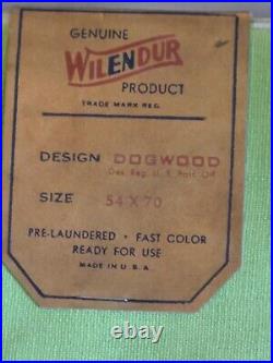 Vintage WILENDUR DOGWOOD Unused Tablecloth 54 x 70 Chartruse Lime Green NWT