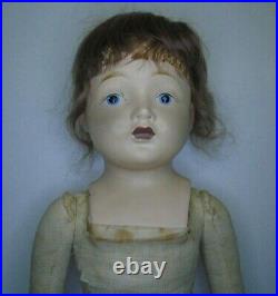 Vintage antique EI HORSMAN composition doll cloth woodwool filled jointed AETNA