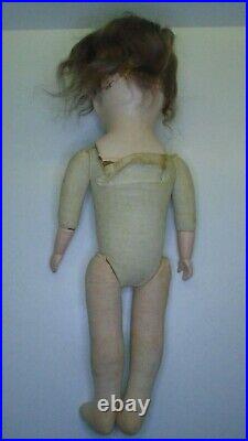 Vintage antique EI HORSMAN composition doll cloth woodwool filled jointed AETNA