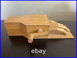 Vintage c1970s IdeaFactory George Bacon Design Wood Mechanical Crank Hand Creepy