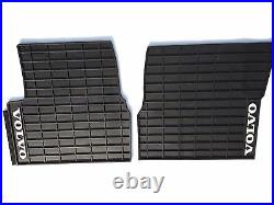 Volvo Truck VNL VT OEM Black Rubber Floor Mats With White Logo Fits all 1998-2018