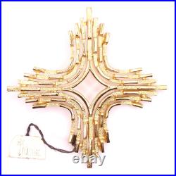 Vtg 1950s Trifari Cross Brooch Pin Deco Style Linear Modernist Gold Tone Metal