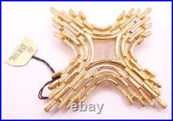 Vtg 1950s Trifari Cross Brooch Pin Deco Style Linear Modernist Gold Tone Metal