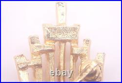 Vtg 1950s Trifari Cross Brooch Pin Deco Style Linear Modernist Gold Tone Metal