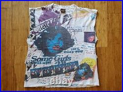 Vtg 1994 The Rolling Stones All Over Print Cut Off T Shirt Tank Top XL Brockum