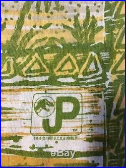 Vtg 90s 1993 Jurassic Park Promo All Over Print Shirt L T-REX JP Single Stitch