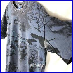 Vtg 90s OZZY OSBOURNE ALL-OVER PRINT T-Shirt L rock concert metal black sabbath