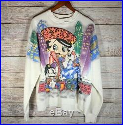 Vtg 90s RARE Betty Boop 1995 All Over Print Sweat Shirt Made In USA Size XL