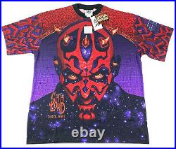 Vtg 90s Star Wars Mens Episode 1 Darth Maul All Over Print Size XL Deadstock Nwt
