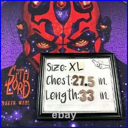 Vtg 90s Star Wars Mens Episode 1 Darth Maul All Over Print Size XL Deadstock Nwt