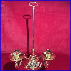 Vtg Baldwin Brass Double Serpentine Candelabra Candle Stick Holder 15.75H (X)