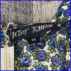 Vtg Betsey Johnson Dress Jumpsuit 90s Romper Wide Leg Floral Mixup Slip Medium
