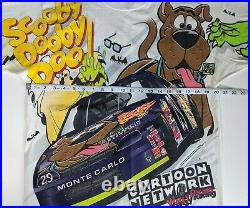 Vtg Nascar x Scooby Doo Men's M Medium Cartoon Racing T Shirt All Over Vintage