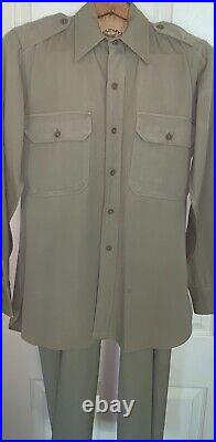 WWII United States Army Air Force Major Uniform Shirt-Trousers-Patches Original