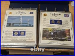 Washington Statehood Quarters Collection Vol 1 & 2 Binders Complete 50 States