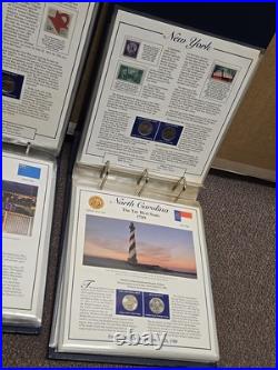 Washington Statehood Quarters Collection Vol 1 & 2 Binders Complete 50 States